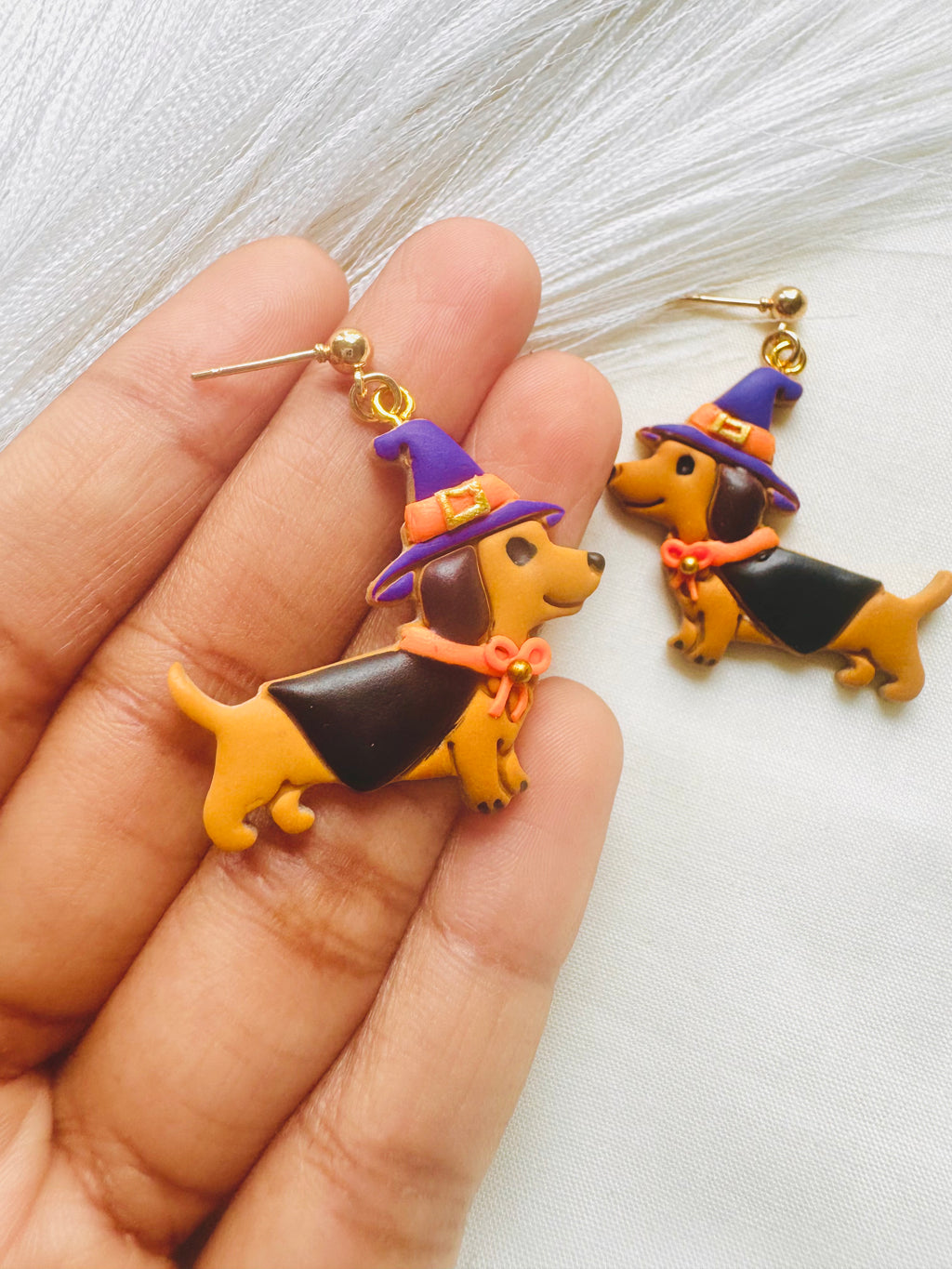 Halloween Dachshund Earrings