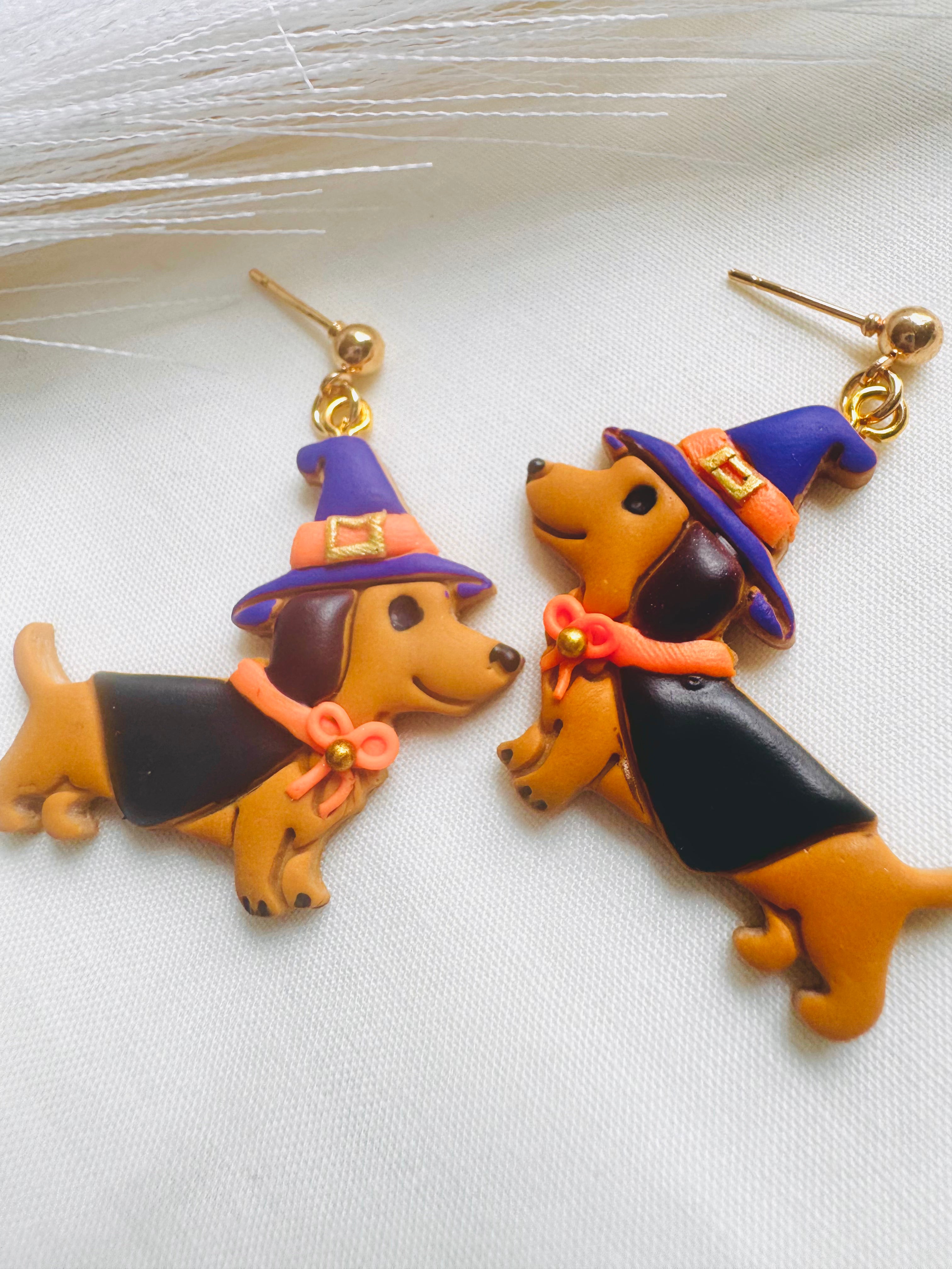 Halloween Dachshund Earrings